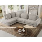 Narożnik CALENO L - strona lewa - jasnoszary, struktura