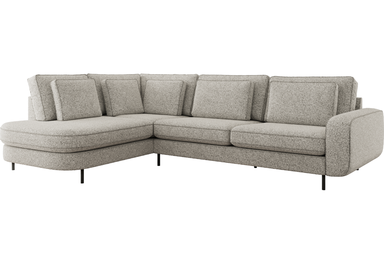 Narożnik CALENO L - strona lewa - jasnoszary, struktura