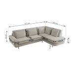 Narożnik CALENO L - strona lewa - jasnoszary, struktura