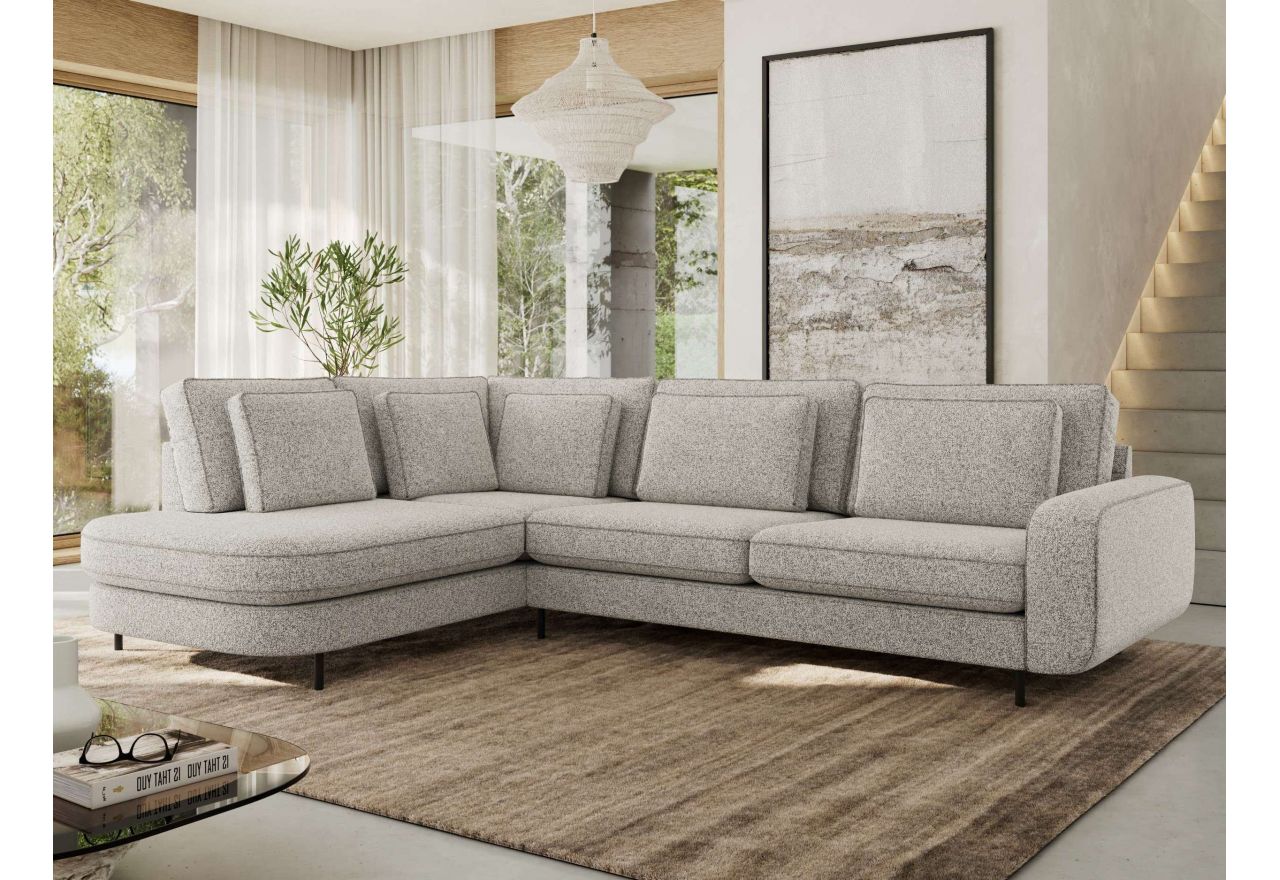 Narożnik CALENO L - strona lewa - jasnoszary, struktura