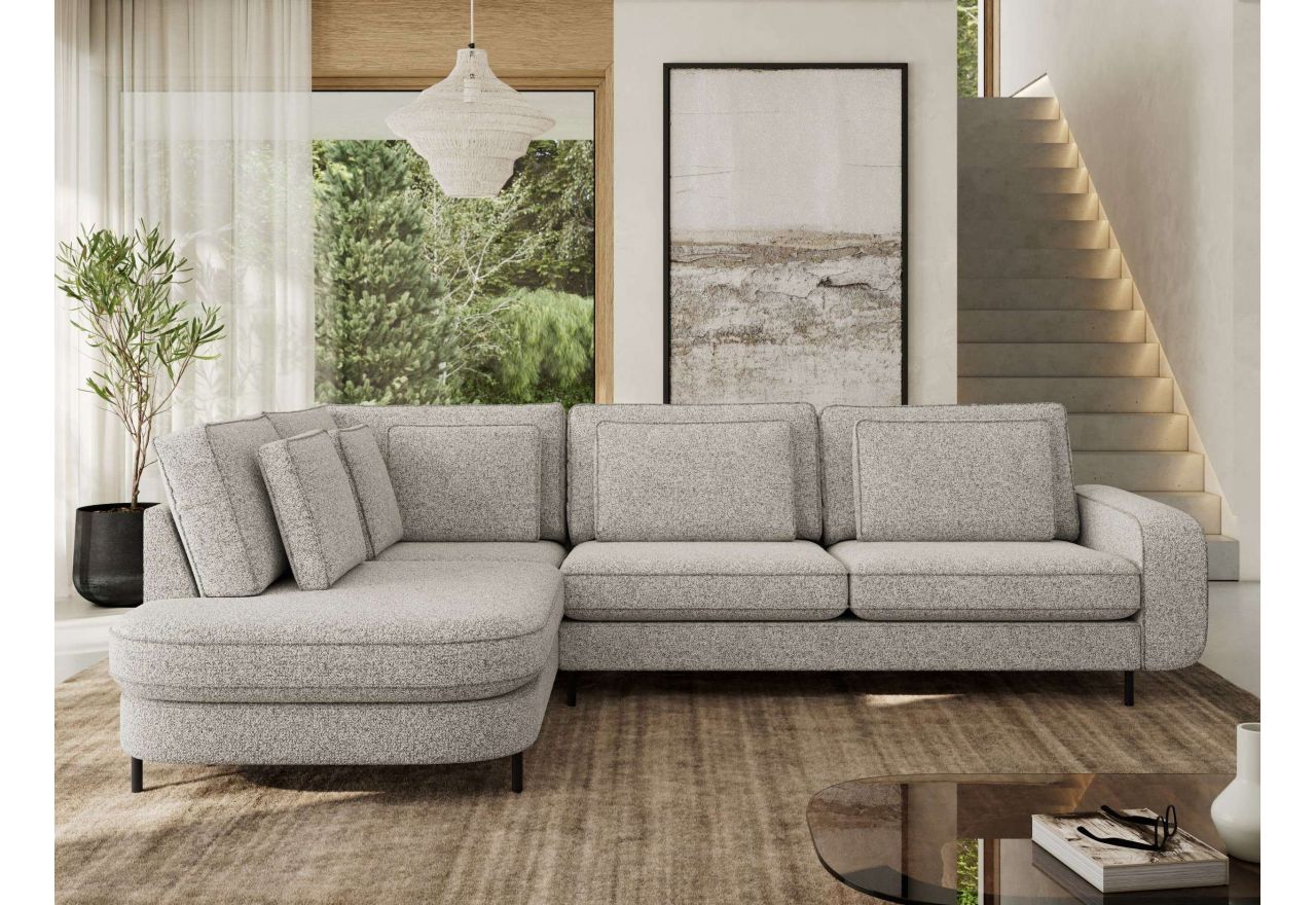 Narożnik CALENO L - strona lewa - jasnoszary, struktura