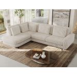 Narożnik CALENO L - strona lewa - beżowy, sztruks