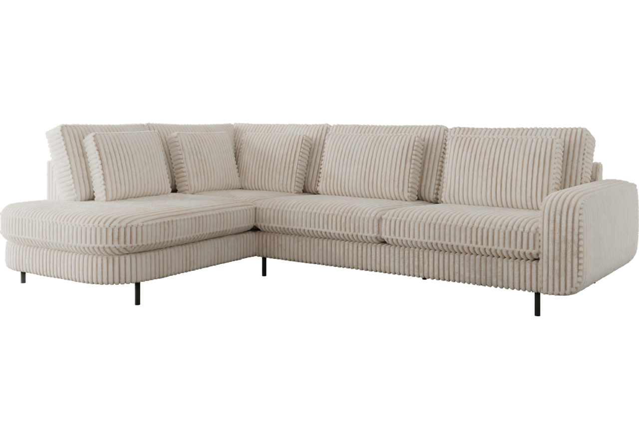 Narożnik CALENO L - strona lewa - beżowy, sztruks