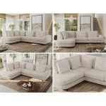 Narożnik CALENO L - strona lewa - beżowy, sztruks