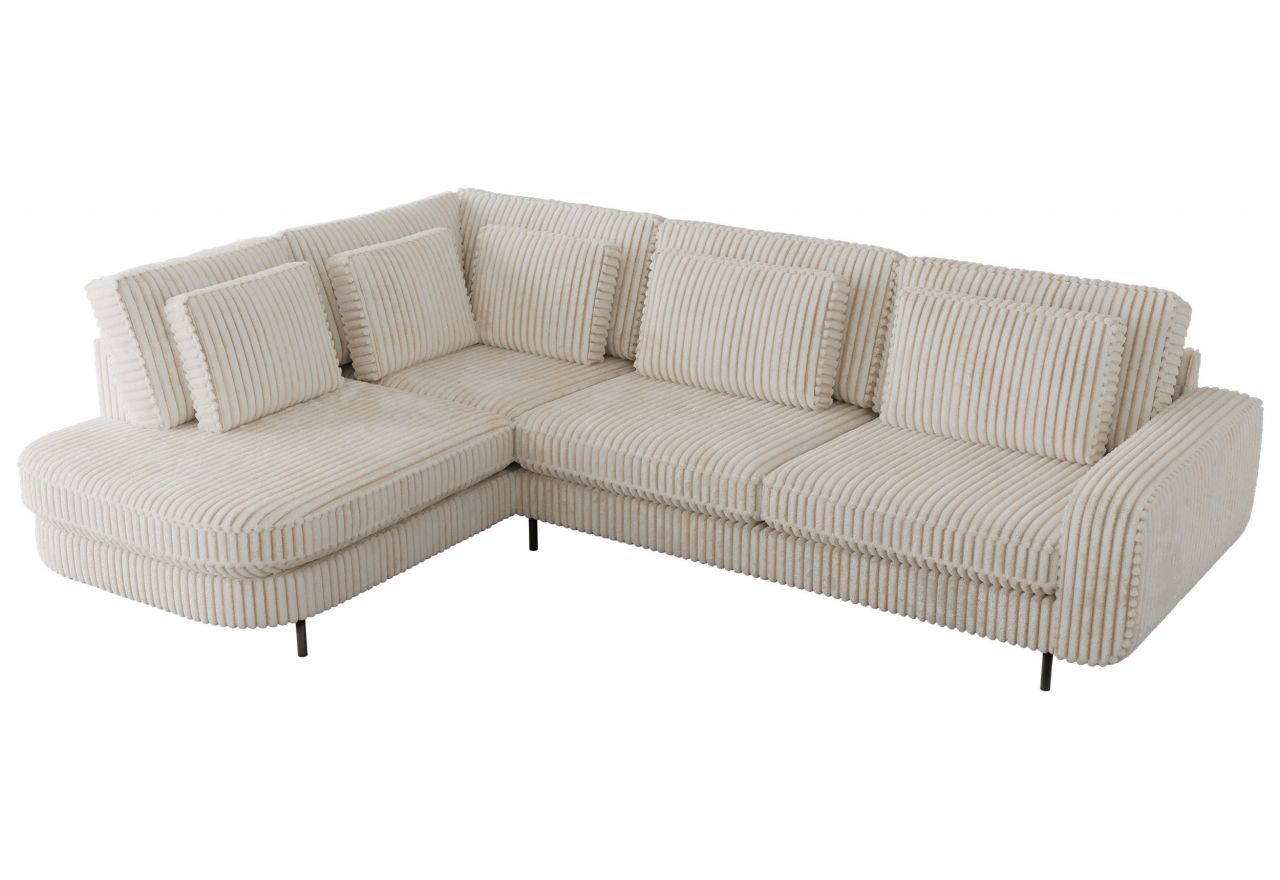 Narożnik CALENO L - strona lewa - beżowy, sztruks