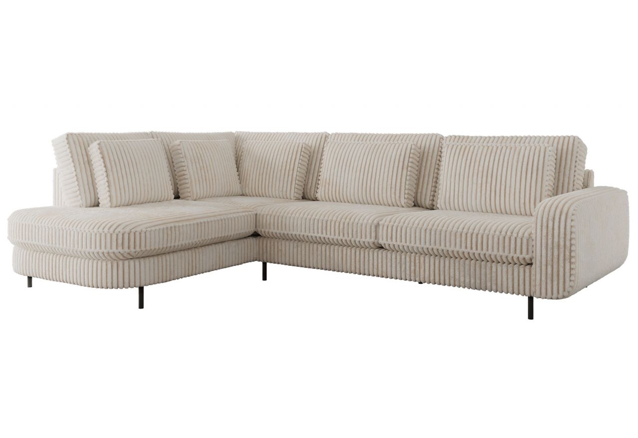 Narożnik CALENO L - strona lewa - beżowy, sztruks