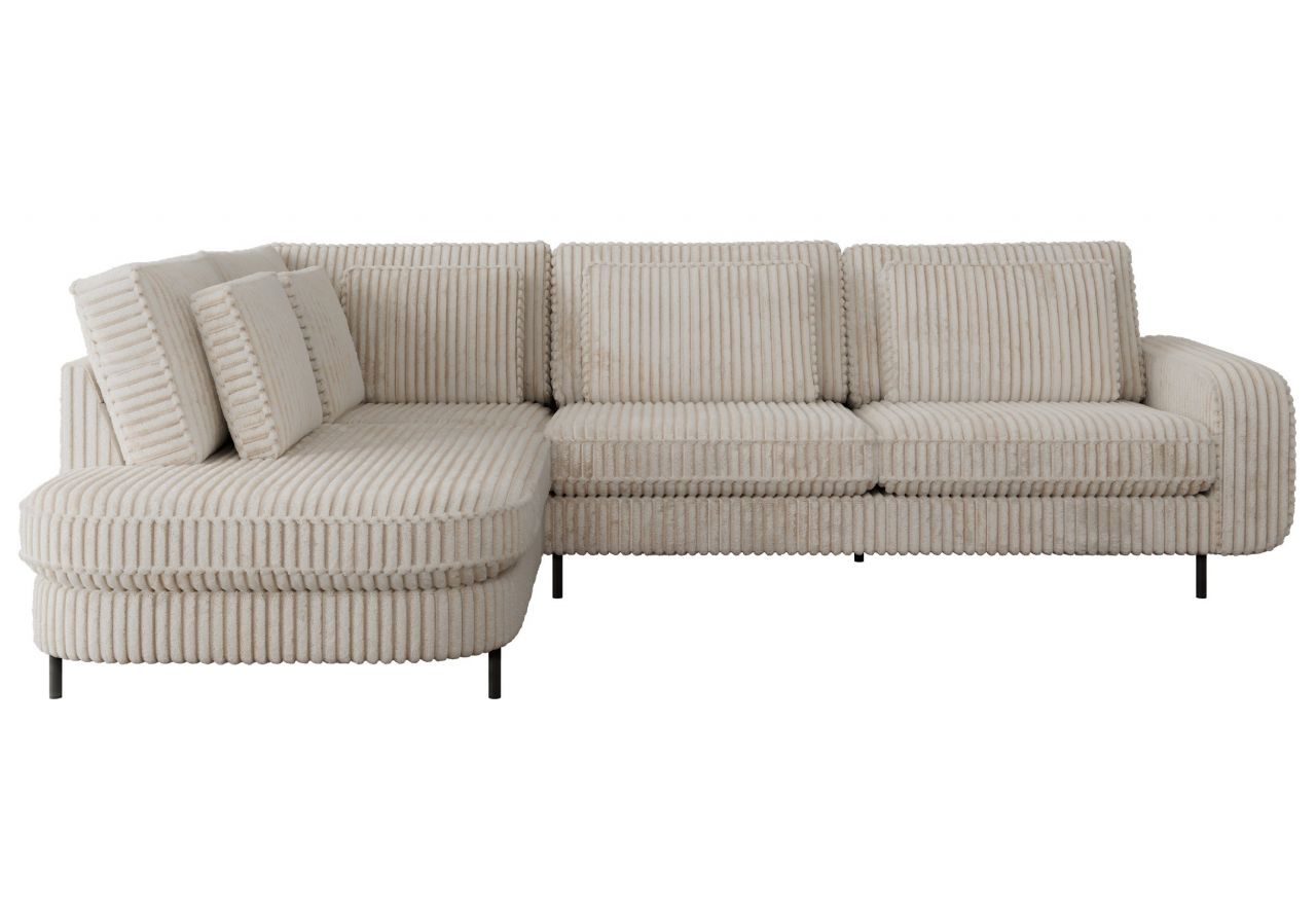 Narożnik CALENO L - strona lewa - beżowy, sztruks