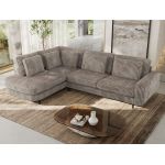 Narożnik CALENO L - strona lewa - jasnobrązowy, sztruks