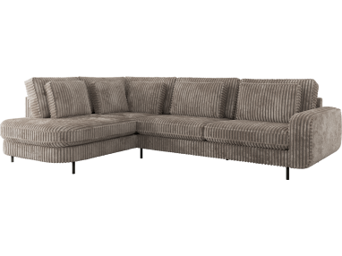 Narożnik CALENO L - strona lewa - jasnobrązowy, sztruks