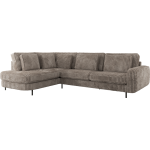 Narożnik CALENO L - strona lewa - jasnobrązowy, sztruks