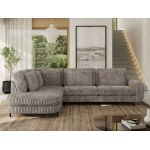 Narożnik CALENO L - strona lewa - jasnobrązowy, sztruks