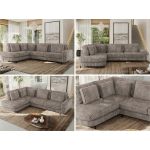 Narożnik CALENO L - strona lewa - jasnobrązowy, sztruks