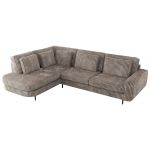 Narożnik CALENO L - strona lewa - jasnobrązowy, sztruks