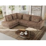 Narożnik CALENO L - strona lewa - brązowy, sztruks