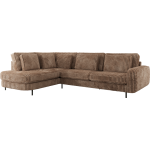 Narożnik CALENO L - strona lewa - brązowy, sztruks