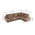 Narożnik CALENO L - strona lewa - brązowy, sztruks