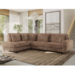 Narożnik CALENO L - strona lewa - brązowy, sztruks