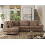 Narożnik CALENO L - strona lewa - brązowy, sztruks