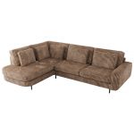 Narożnik CALENO L - strona lewa - brązowy, sztruks