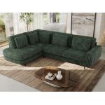 Narożnik CALENO L - strona lewa - ciemnozielony, sztruks