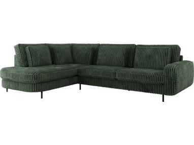 Narożnik CALENO L - strona lewa - ciemnozielony, sztruks