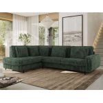 Narożnik CALENO L - strona lewa - ciemnozielony, sztruks