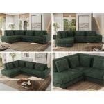 Narożnik CALENO L - strona lewa - ciemnozielony, sztruks