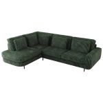 Narożnik CALENO L - strona lewa - ciemnozielony, sztruks