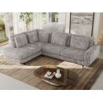 Narożnik CALENO L - strona lewa - jasnoszary, sztruks