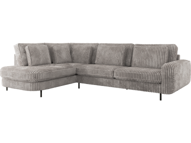 Narożnik CALENO L - strona lewa - jasnoszary, sztruks