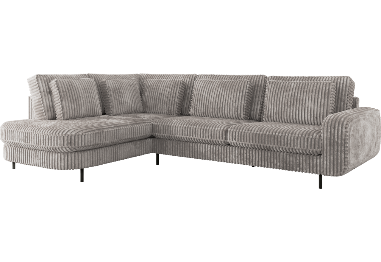 Narożnik CALENO L - strona lewa - jasnoszary, sztruks