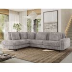 Narożnik CALENO L - strona lewa - jasnoszary, sztruks