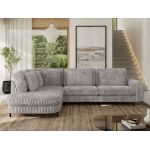 Narożnik CALENO L - strona lewa - jasnoszary, sztruks