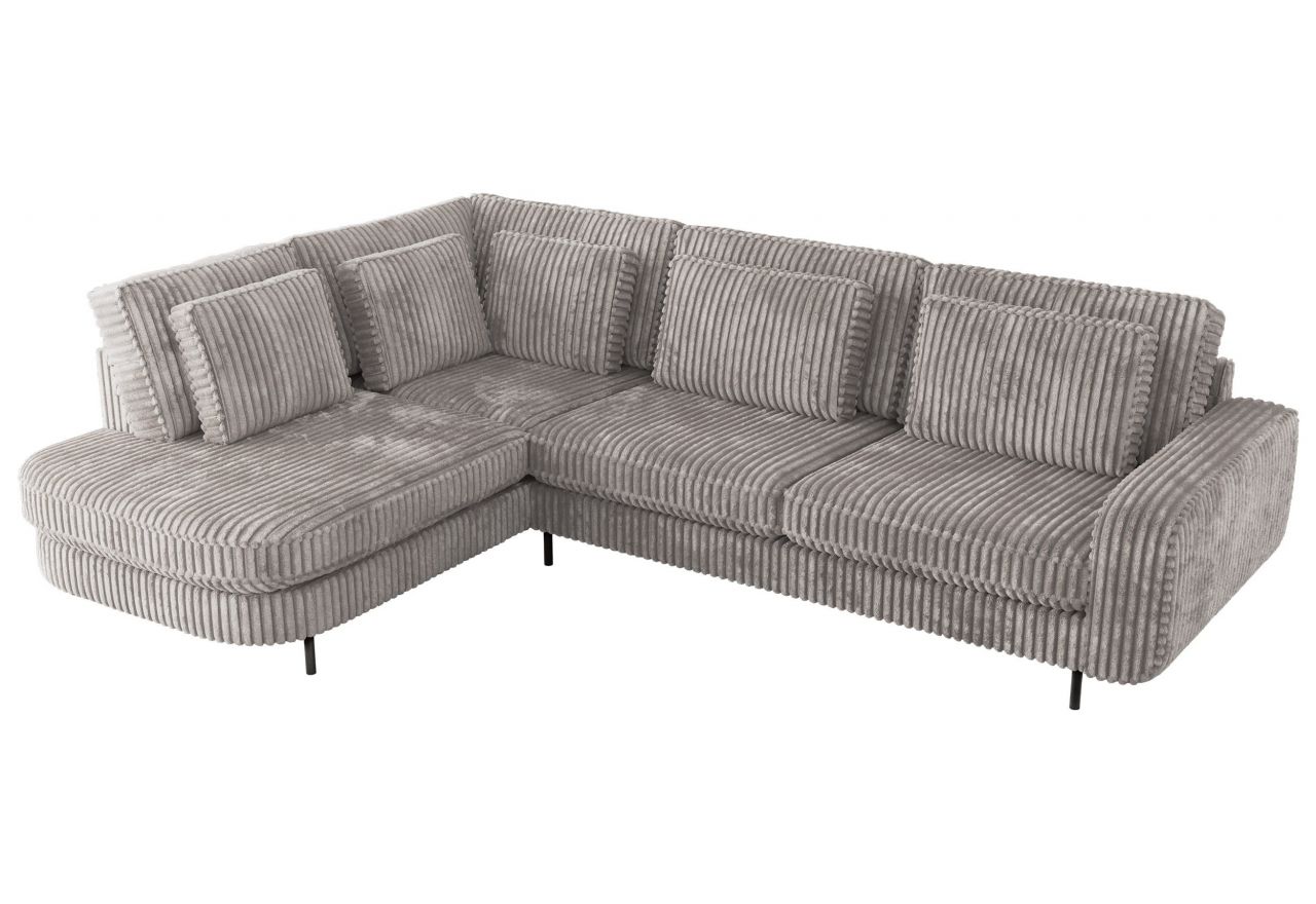 Narożnik CALENO L - strona lewa - jasnoszary, sztruks