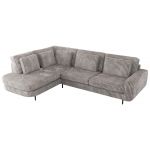 Narożnik CALENO L - strona lewa - jasnoszary, sztruks