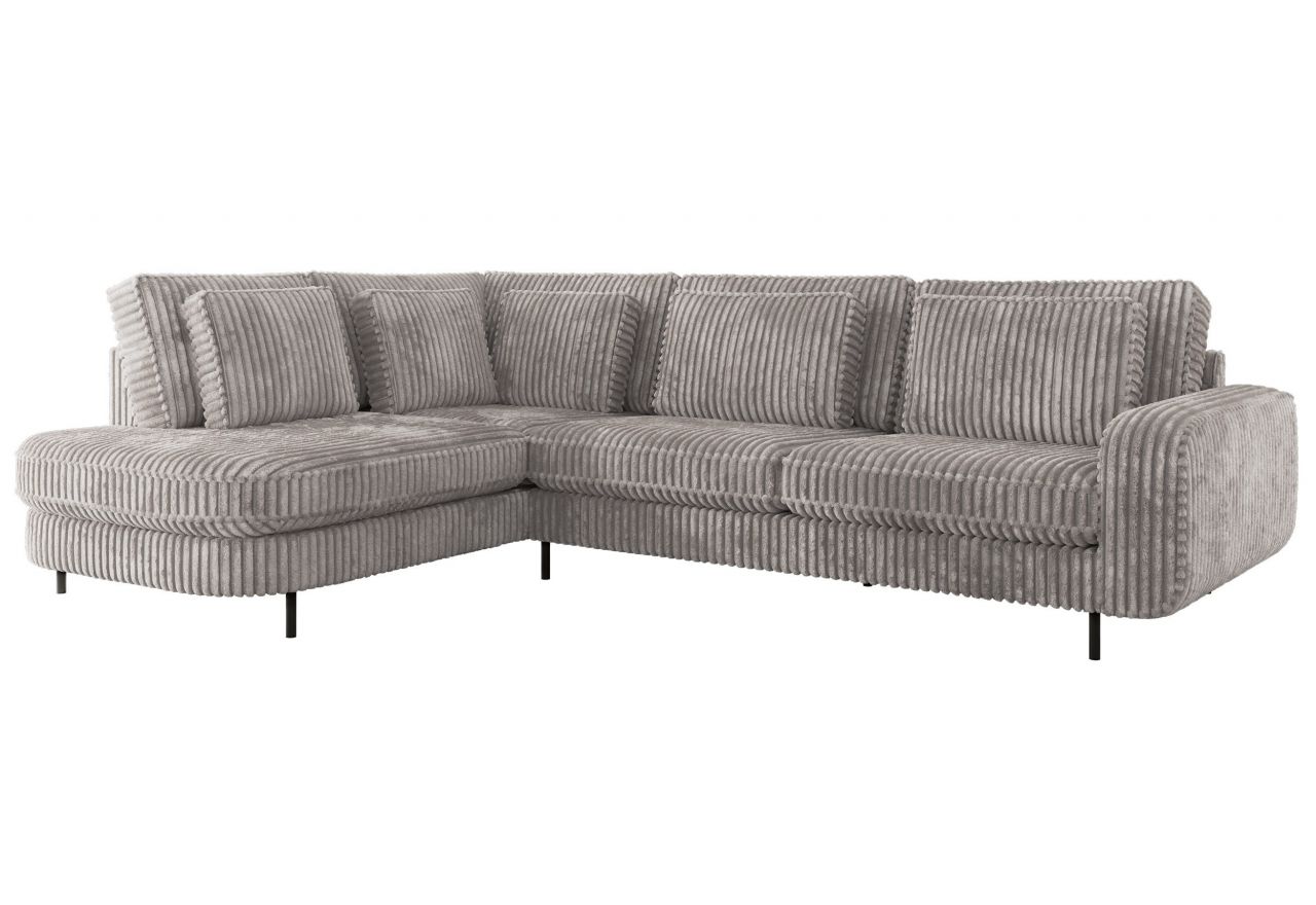 Narożnik CALENO L - strona lewa - jasnoszary, sztruks