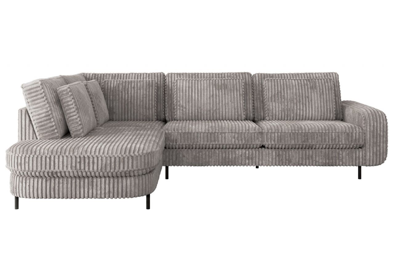 Narożnik CALENO L - strona lewa - jasnoszary, sztruks