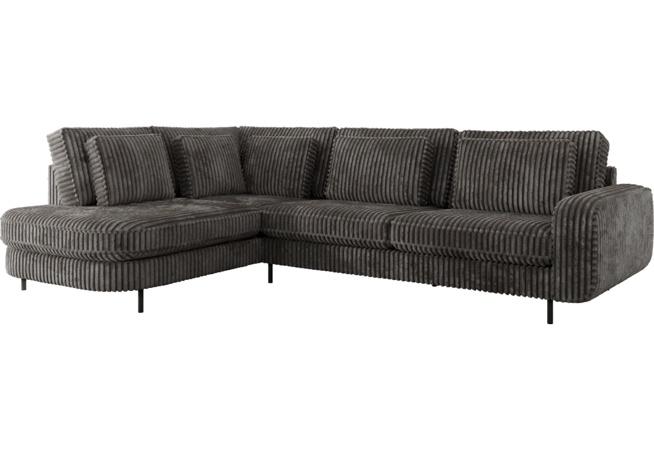 Narożnik CALENO L - strona lewa - szary, sztruks