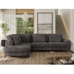 Narożnik CALENO L - strona lewa - szary, sztruks