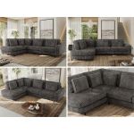 Narożnik CALENO L - strona lewa - szary, sztruks