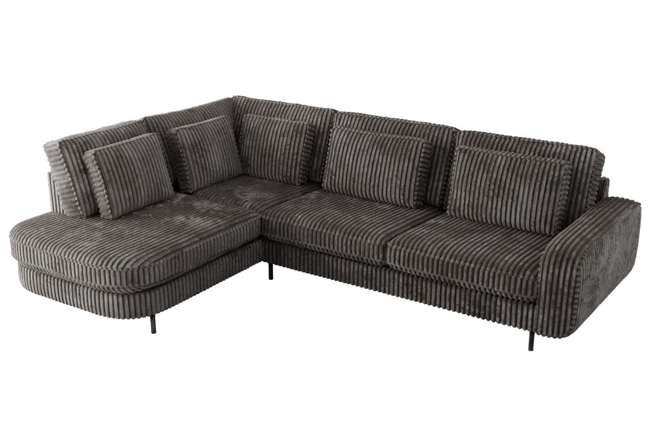 Narożnik CALENO L - strona lewa - szary, sztruks