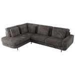 Narożnik CALENO L - strona lewa - szary, sztruks