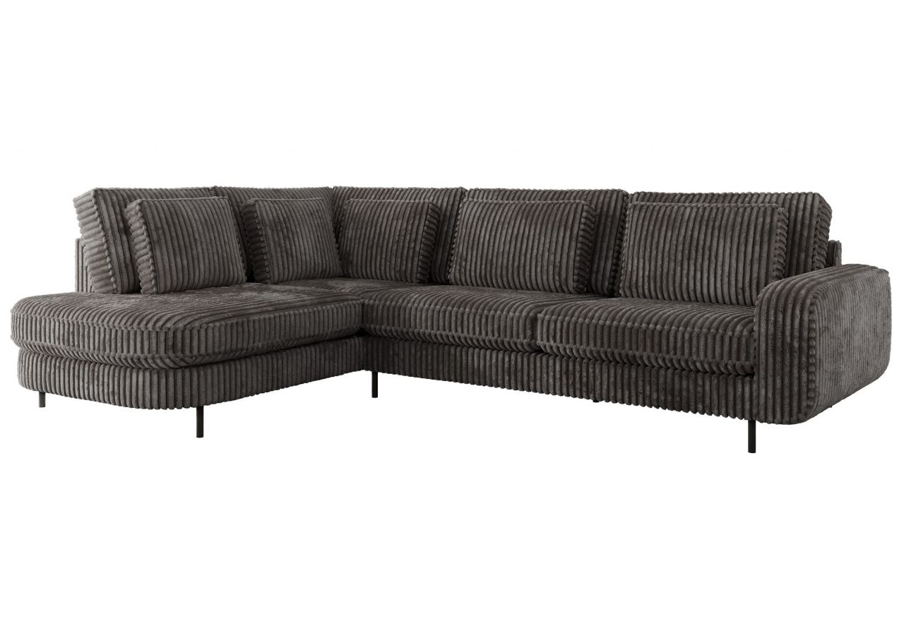 Narożnik CALENO L - strona lewa - szary, sztruks