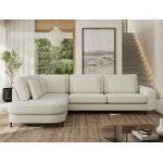 Narożnik CALENO L - strona lewa - kremowy, szenil gładki