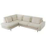 Narożnik CALENO L - strona lewa - kremowy, szenil gładki