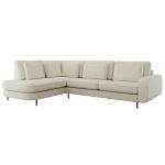 Narożnik CALENO L - strona lewa - kremowy, szenil gładki