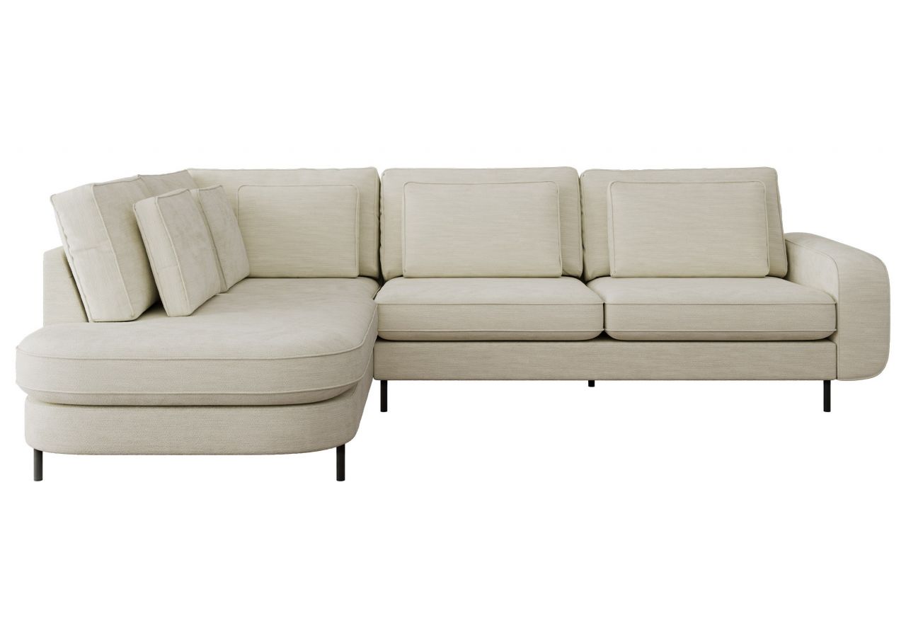 Narożnik CALENO L - strona lewa - kremowy, szenil gładki