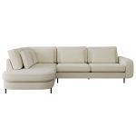 Narożnik CALENO L - strona lewa - kremowy, szenil gładki