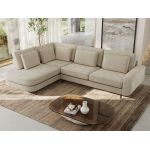 Narożnik CALENO L - strona lewa - beżowy, szenil gładki