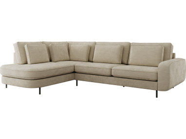 Narożnik CALENO L - strona lewa - beżowy, szenil gładki